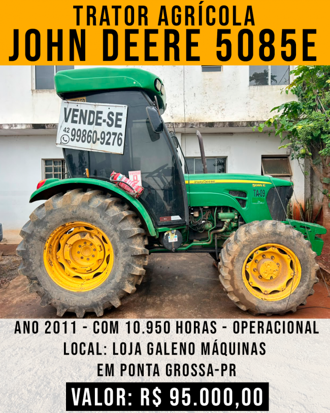 Trator Agrícola John Deere 5085E