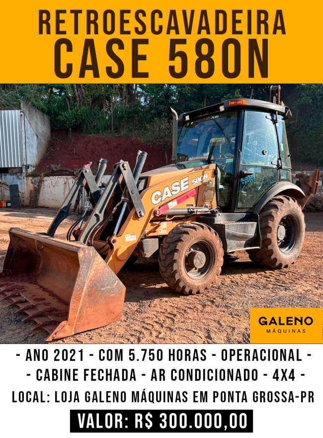 Retroescavadeira CASE 580N ANO 2021