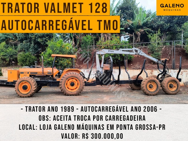 Trator Valmet 128 com Autocarregvel TMO