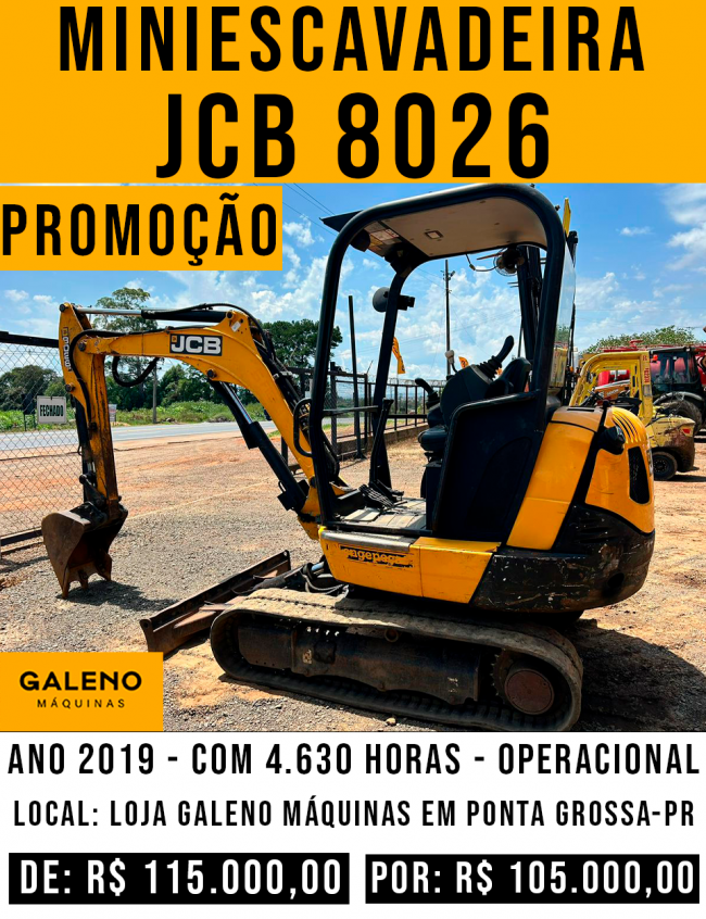 Miniescavadeira JCB 8026