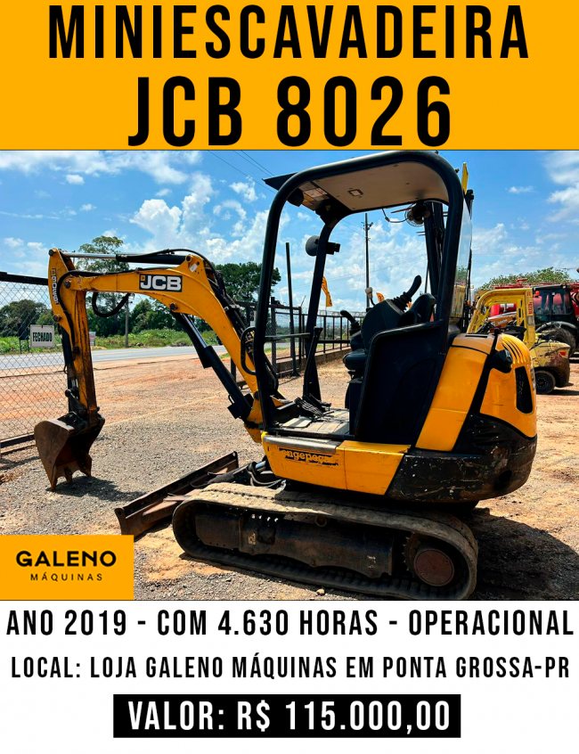 Miniescavadeira JCB 8026